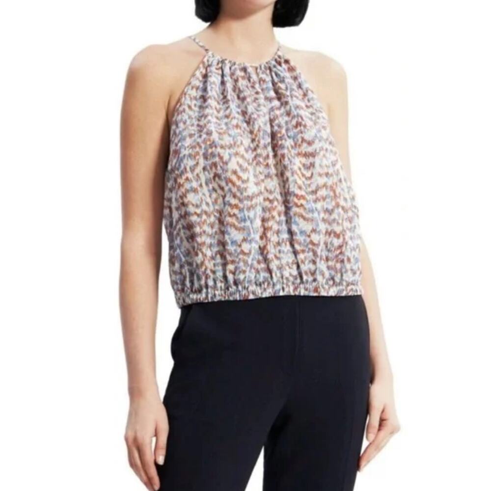 Theory Gathered Satin Camisole Desert Lawn Size S